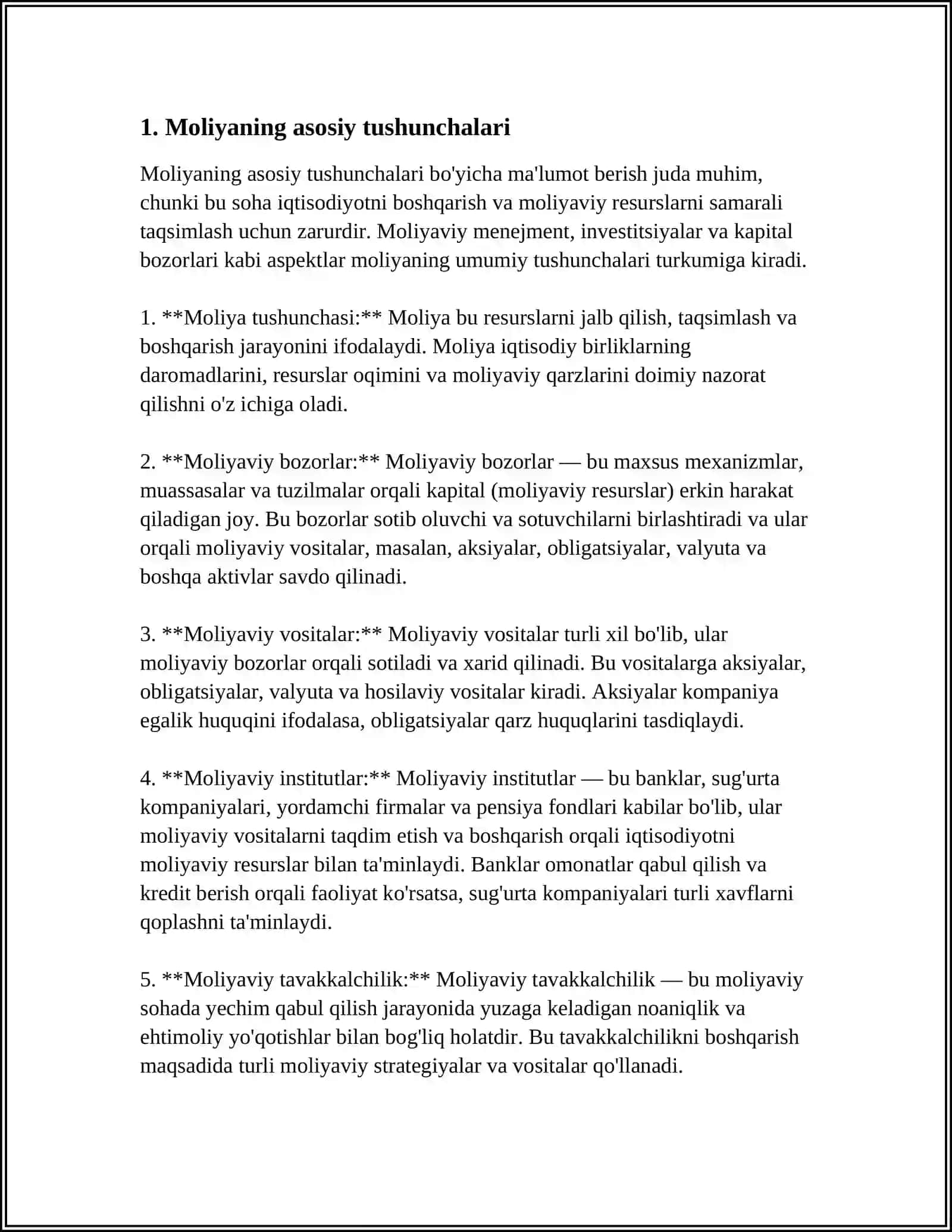MOLIYA ASOSLARI FANIGA KIRISH 3