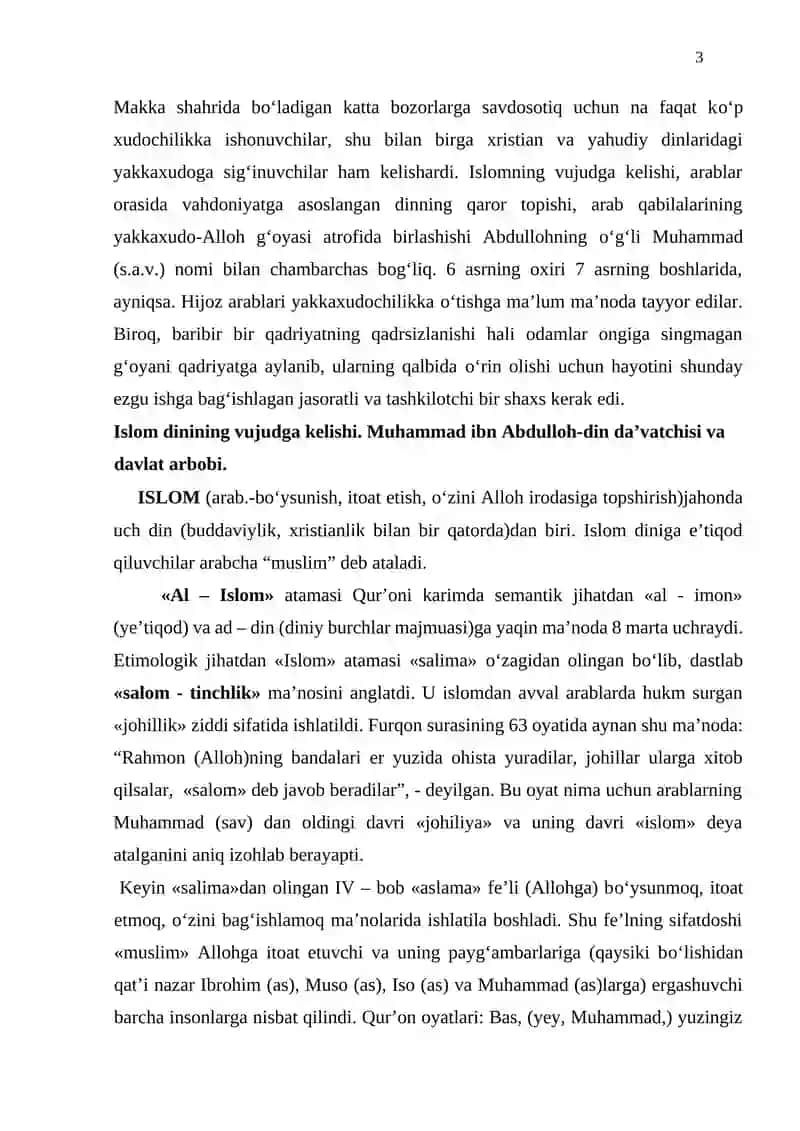HOZIRGI DAVRDA ISLOM VA UNING MOHIYATI 3