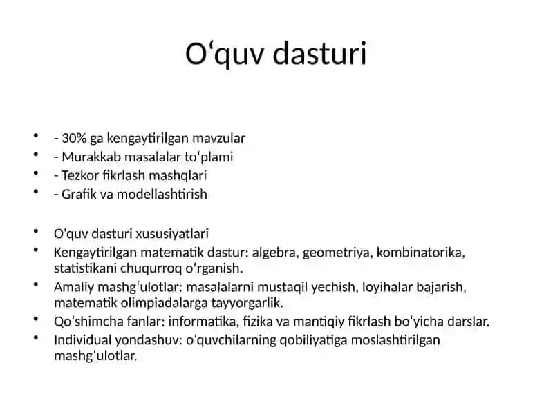 Ixtisoslashtirilgan matematika sinflari 3