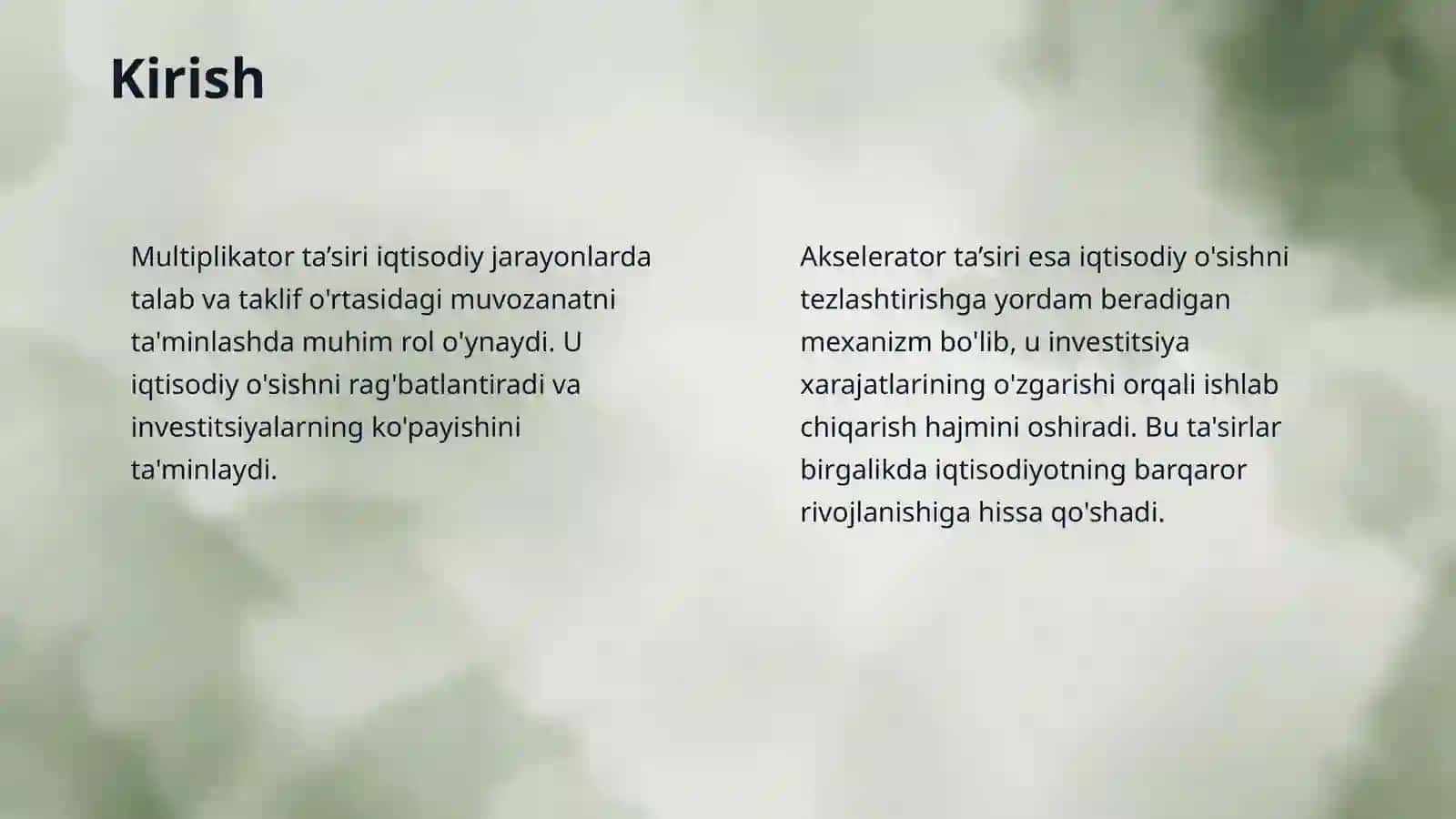 Multiplikator va akselerator ta’sirining iqtisodiyotdagi o’rni. 3
