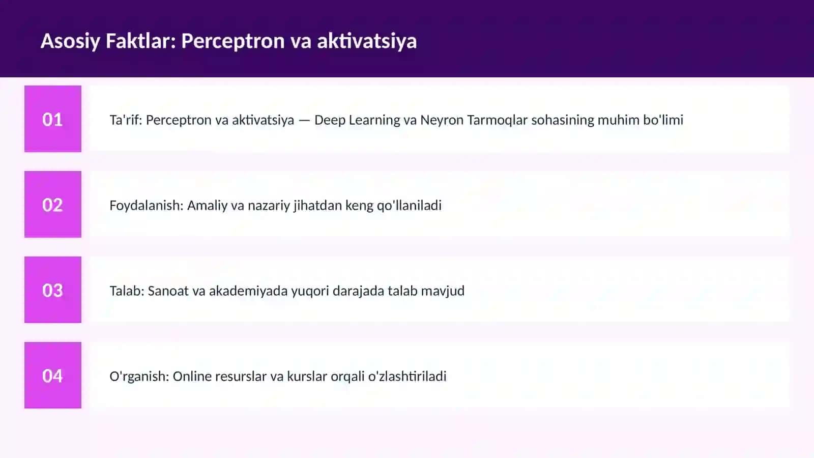 Perceptron va aktivatsiya 3