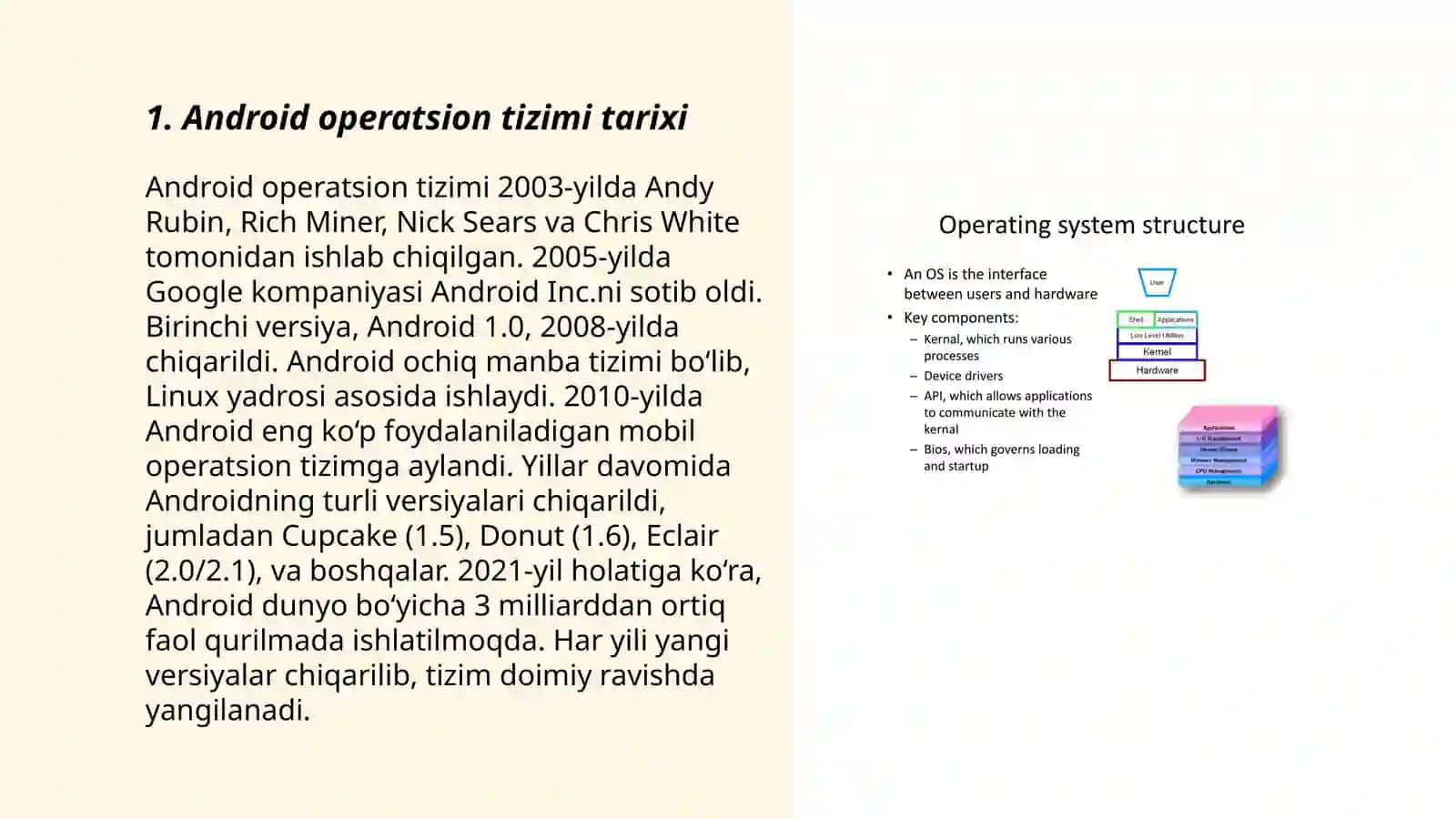 Android operatsion tizimi 3