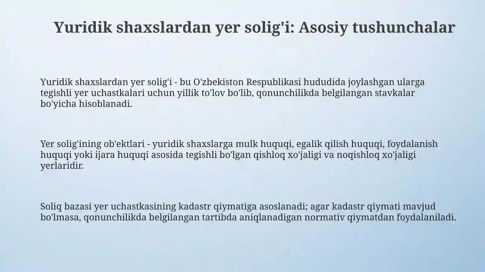 Yuridik shaxslardan yer solig'i 3