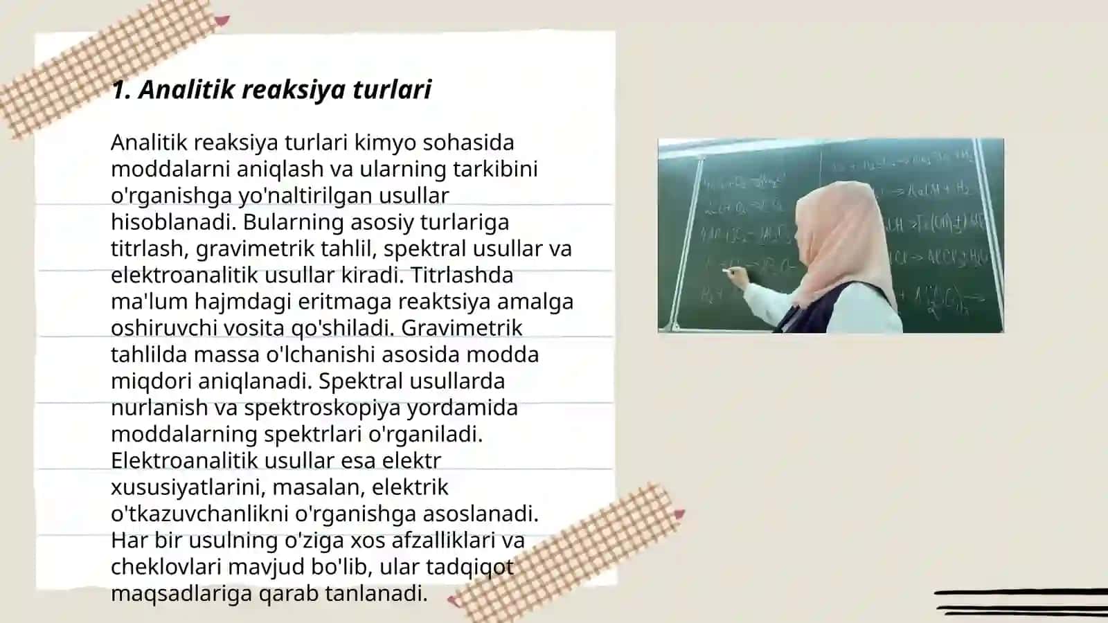 Analitik reaksiyalarni o'tkazish 3