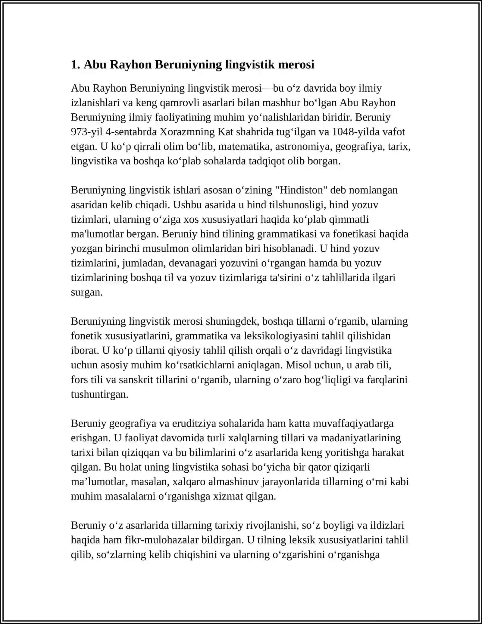 Abu Rayhon Beruniyning lingvistik merosi 3