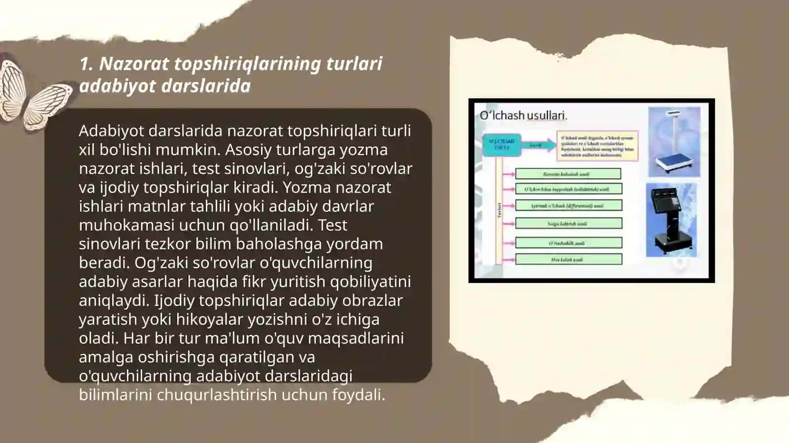 Adabiyot darslarida nazorat topshiriqlari ustida ishlash 3