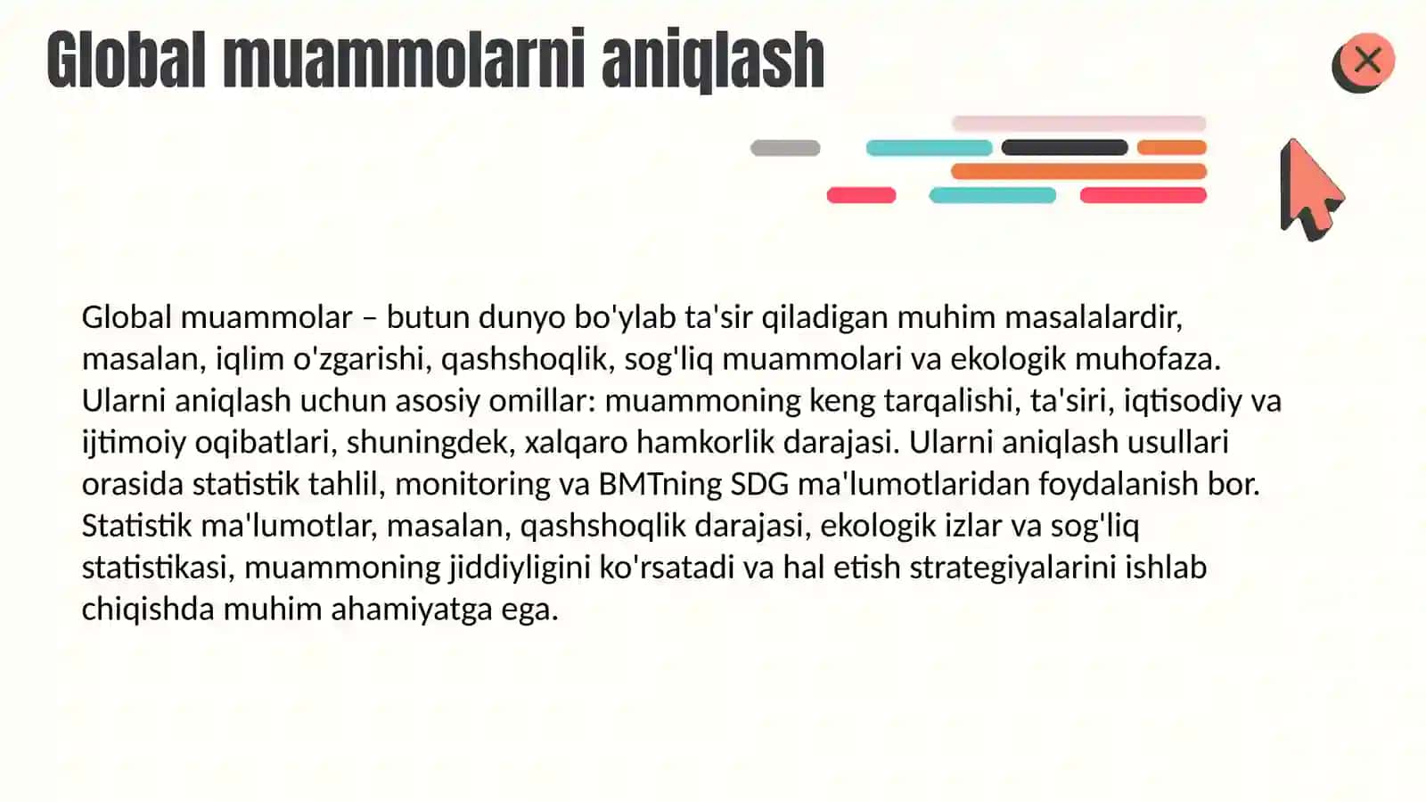 Global muammolar ularning belgilari va guruhlanishi 3