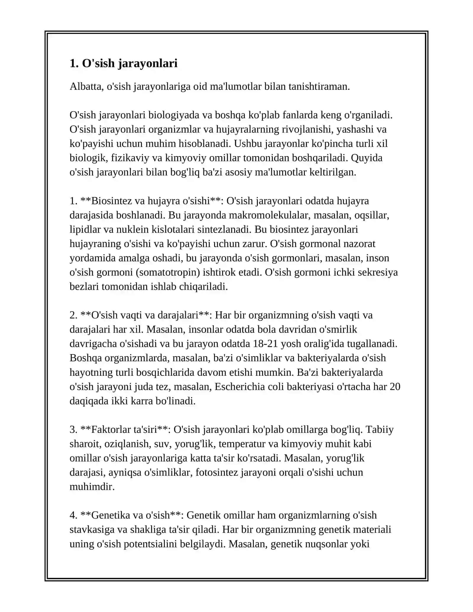 O’SISH VA RIVOJLANISH QONUNIYATLARI 3
