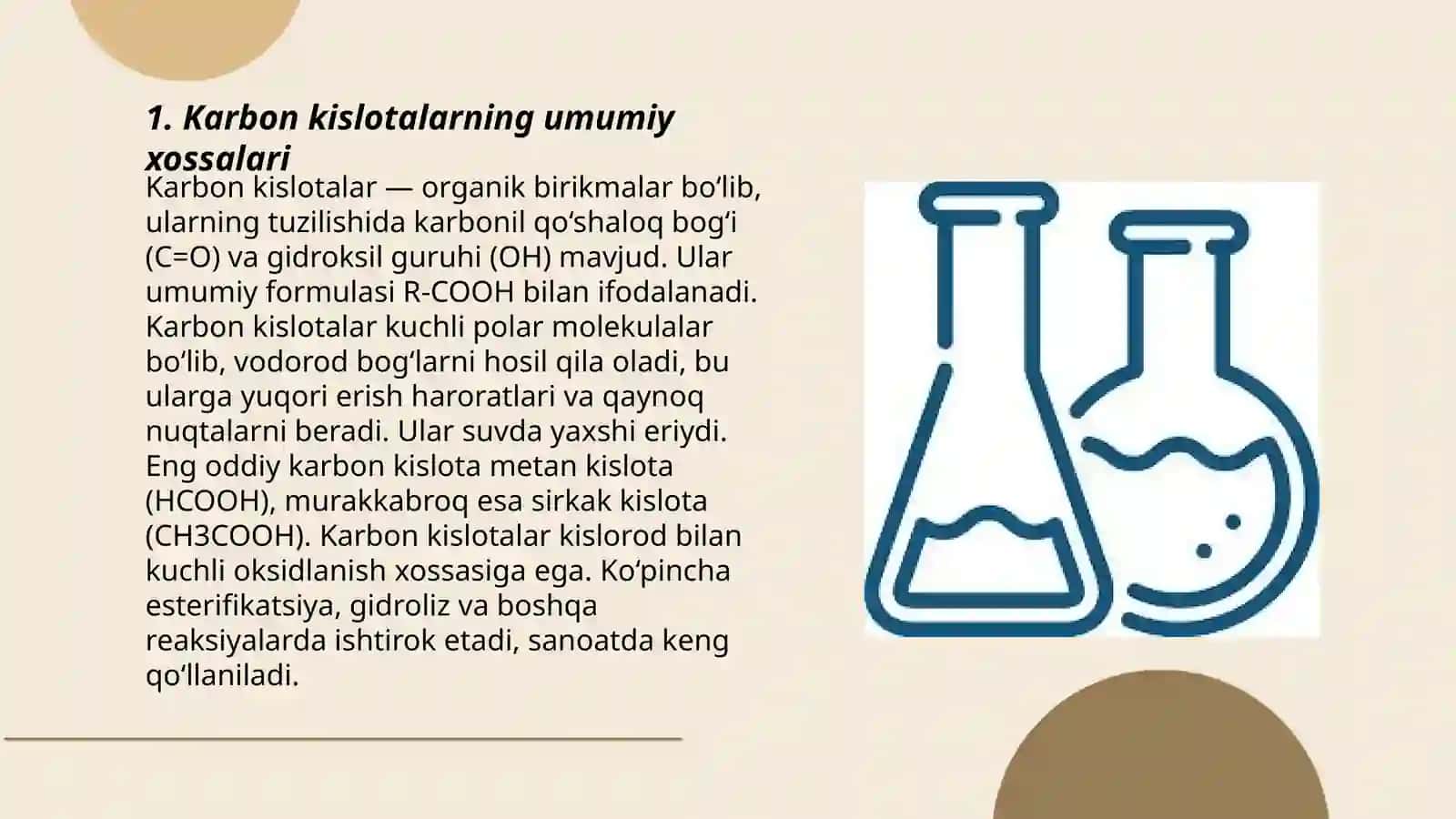 Karbon kislotalarning turkumlanishi, izomeriyasi 3