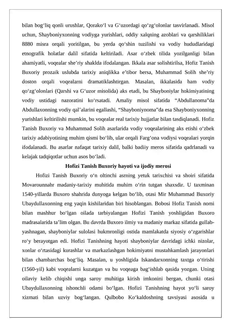 Asarlarida Vodiy Voqealarining Aks Etishi 3