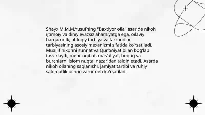 Baxtiyor oila asarida islom qadriyatini talqini 3