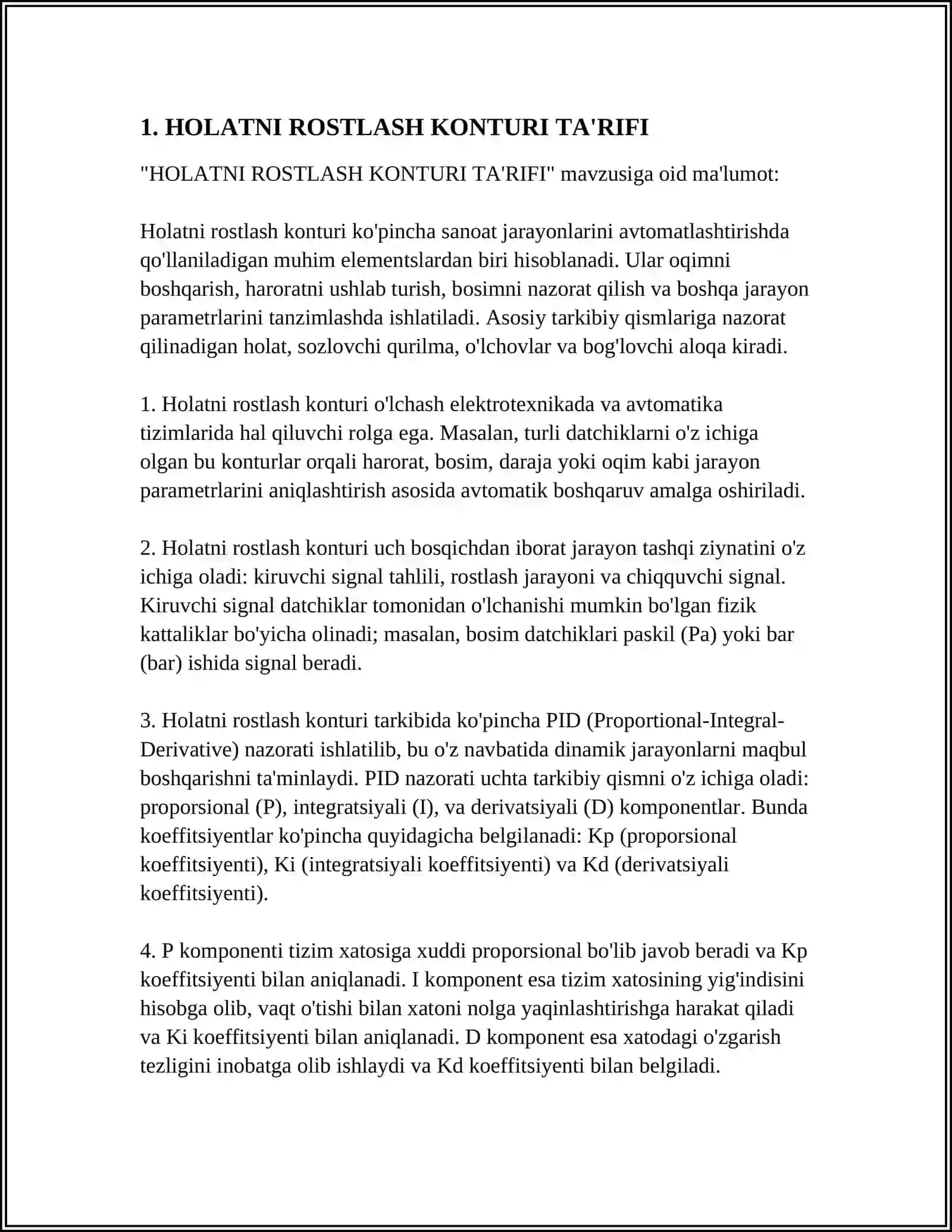 HOLATNI ROSTLASH KONTURI PARAMETRLARINI ANIQLASH 3