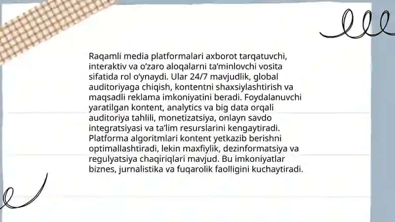 Mediamaydon va internet imkoniyatlari 3