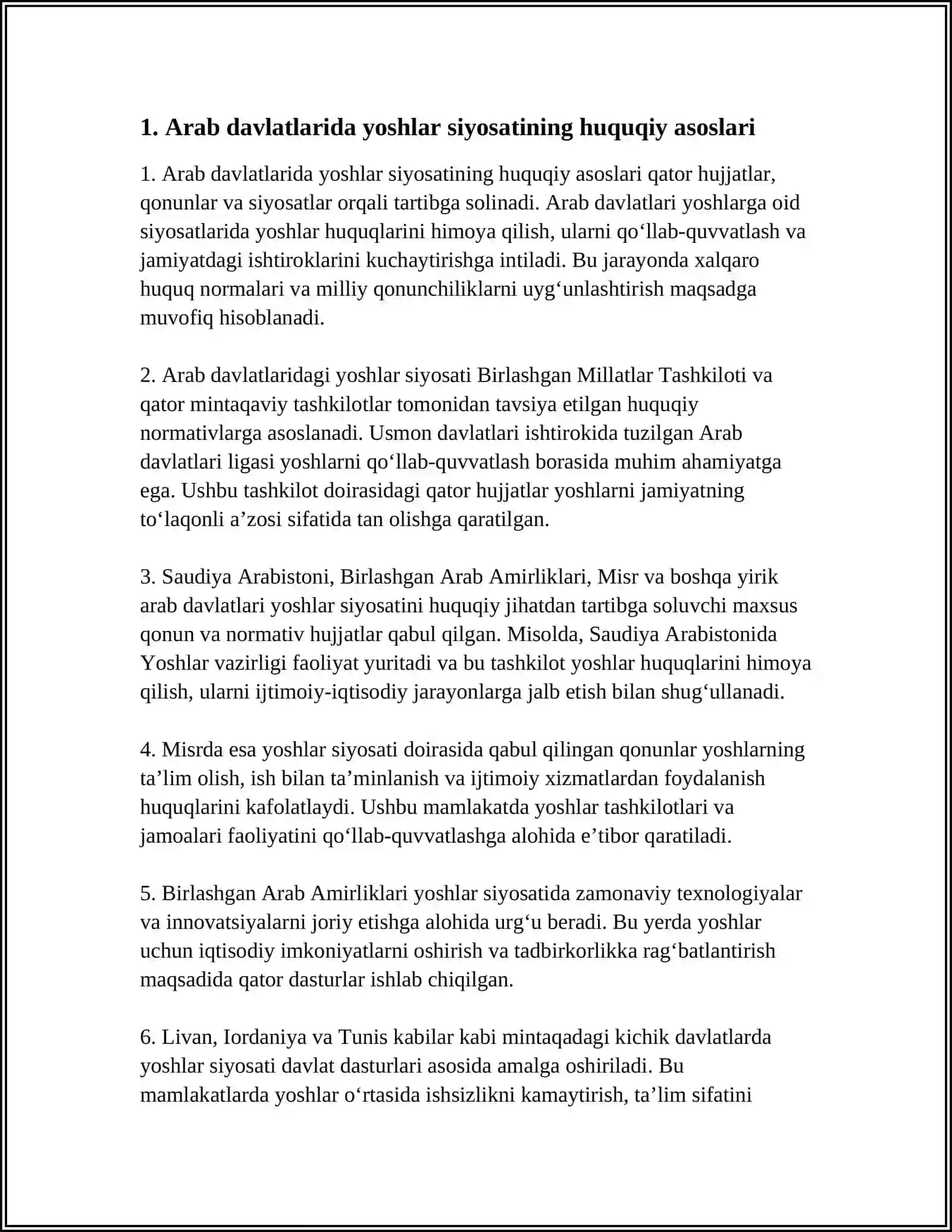 ARAB DAVLATLARIDA YOSHLAR SIYOSATI 3