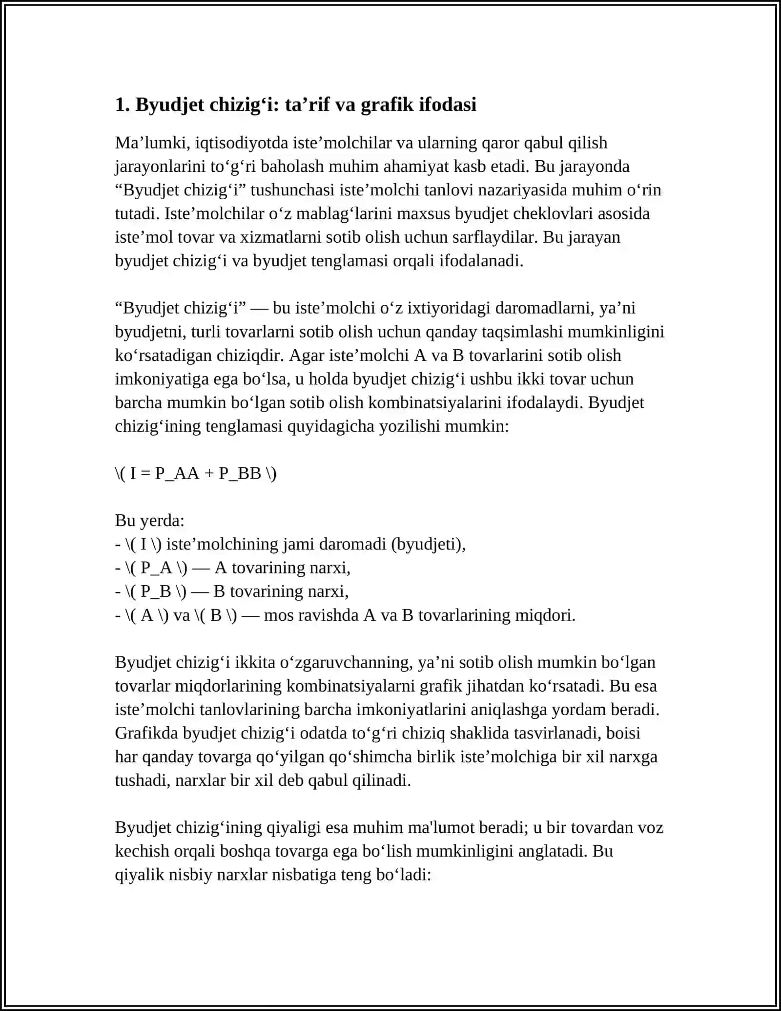 BYUDJET CHIZIG’I VA BYUDJET TENGLAMASI 3