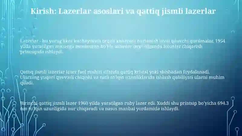 Qattiq jismli lazerlari Rubinlazeri 3