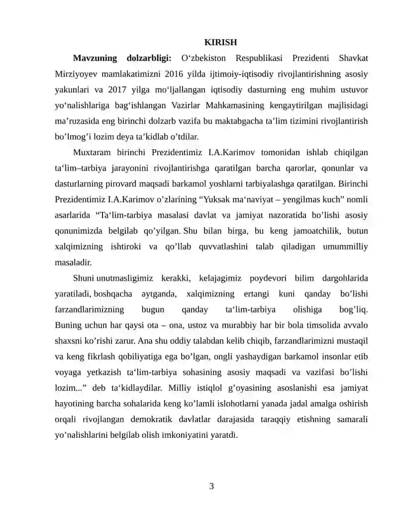 Bolani kattalar namunasida tarbiyalash 3