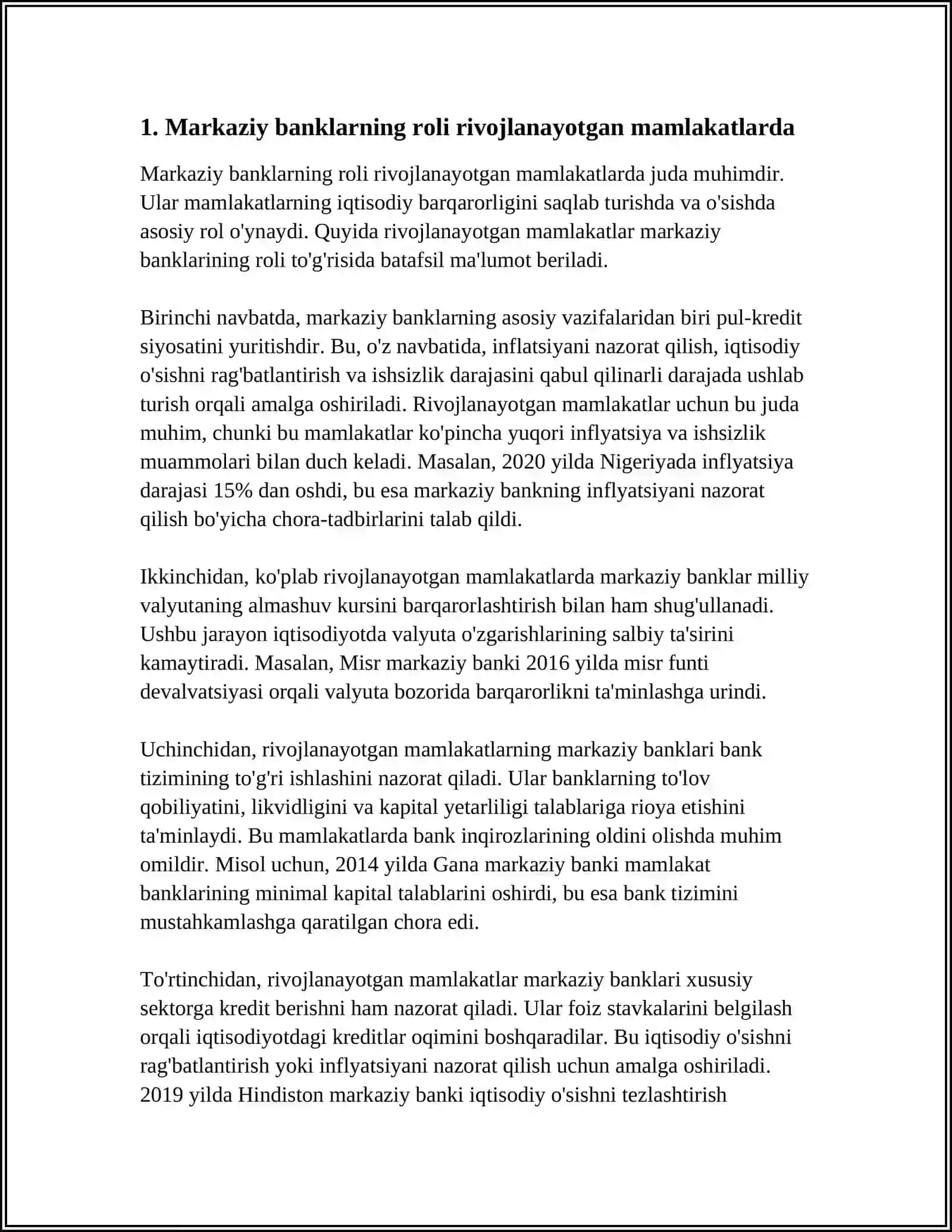 RIVOJLANGAN MAMLAKATLARDA BANK FAOLIYATINING RIVOJLANISHI VA UNI TARTIBGA SOLISH USLUBLARI 3