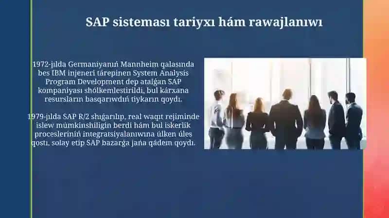 SAP sistemasınıń rawajlanıwı 3