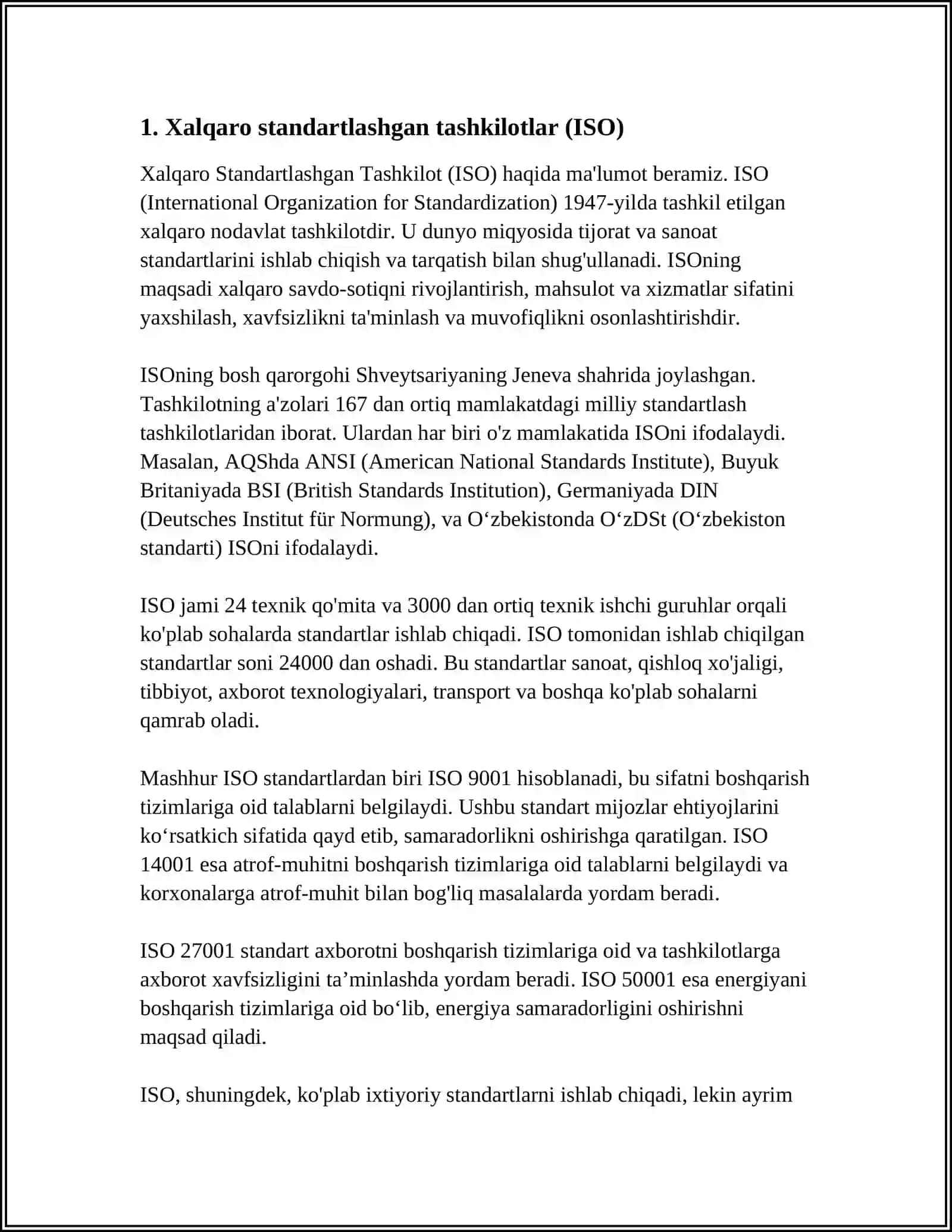 Xalqaro tashkilotlar (ISO) 3