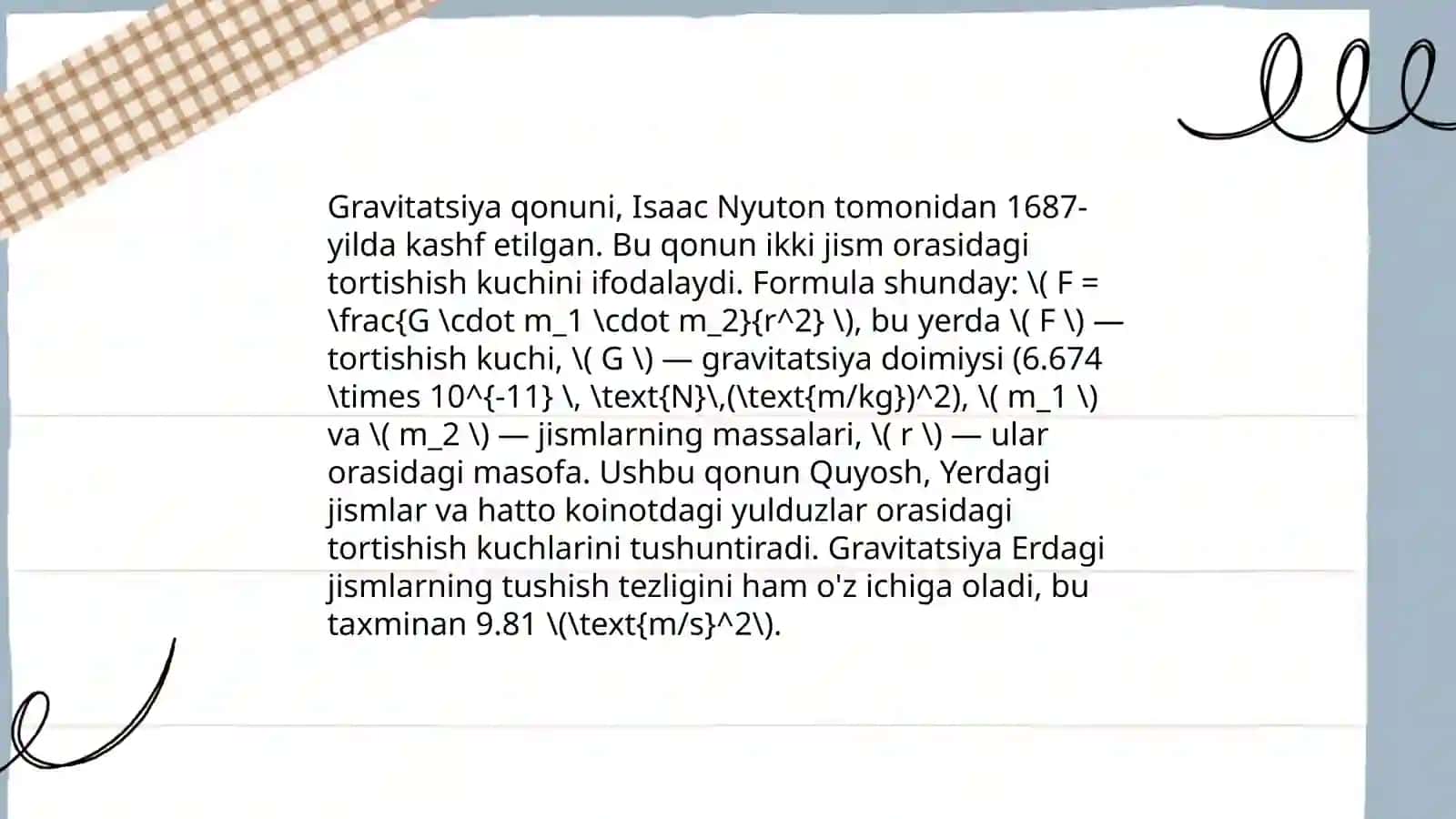 Gravitatsiya qonuni 3