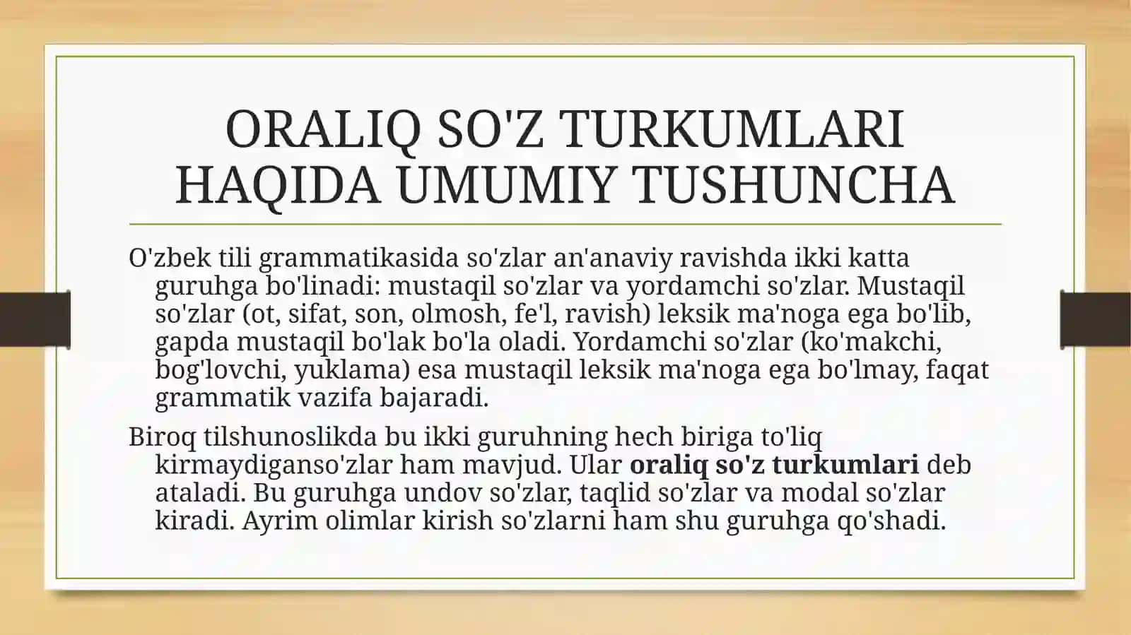 ORALIQ SO'Z TURKUMLARI 3