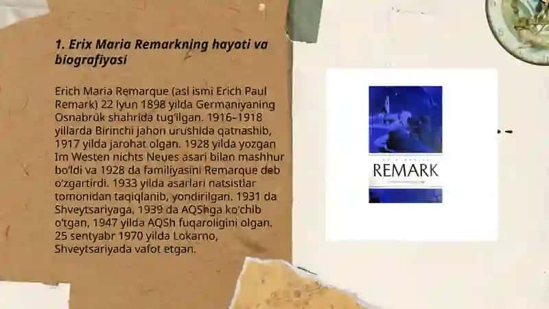 Erix Maria Remarkning hayoti va biografiyasi 3