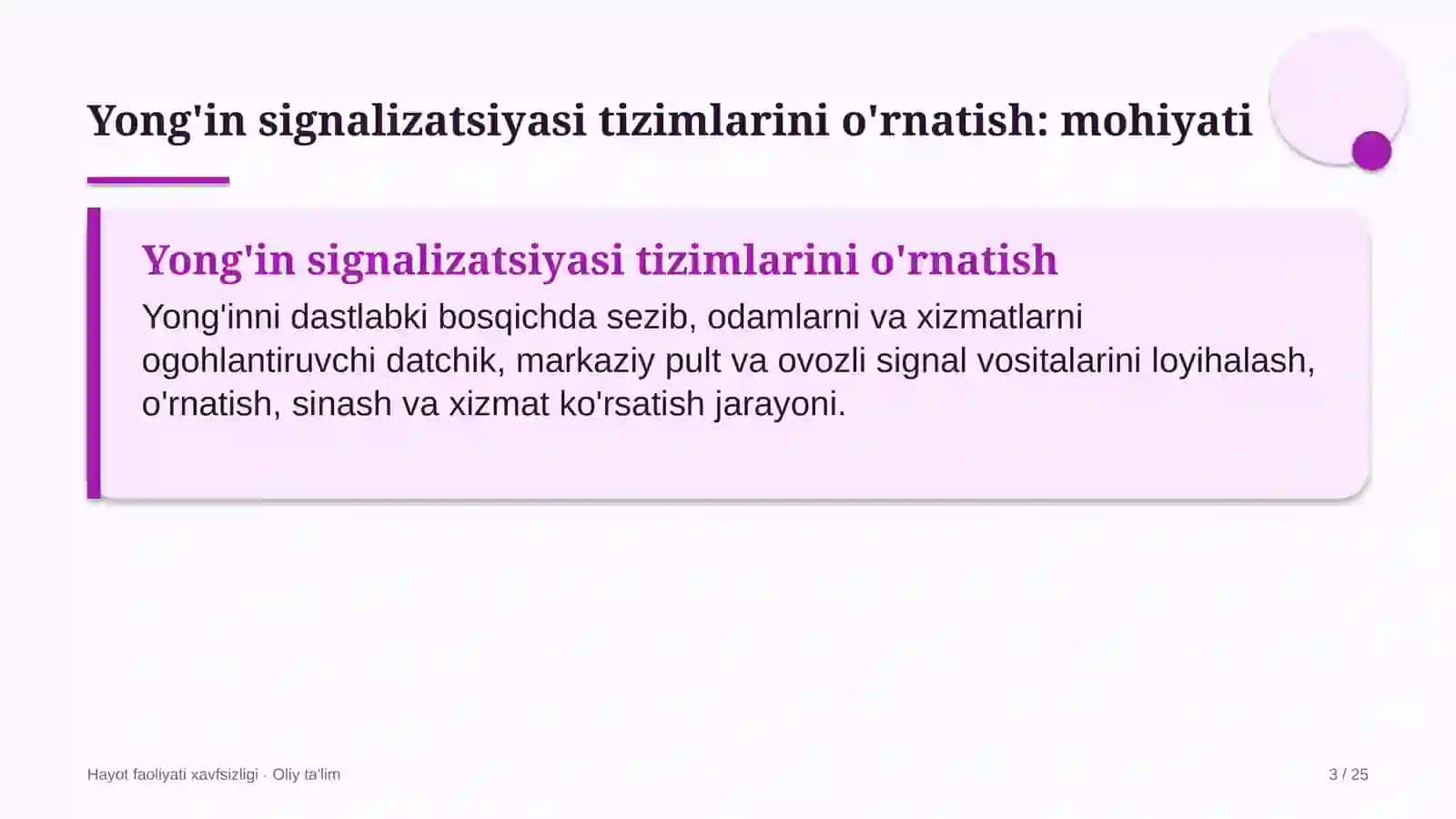 elektronika sanoatida yong'in signalizatsiyasi tizimlarini o'rnatish 3046 3