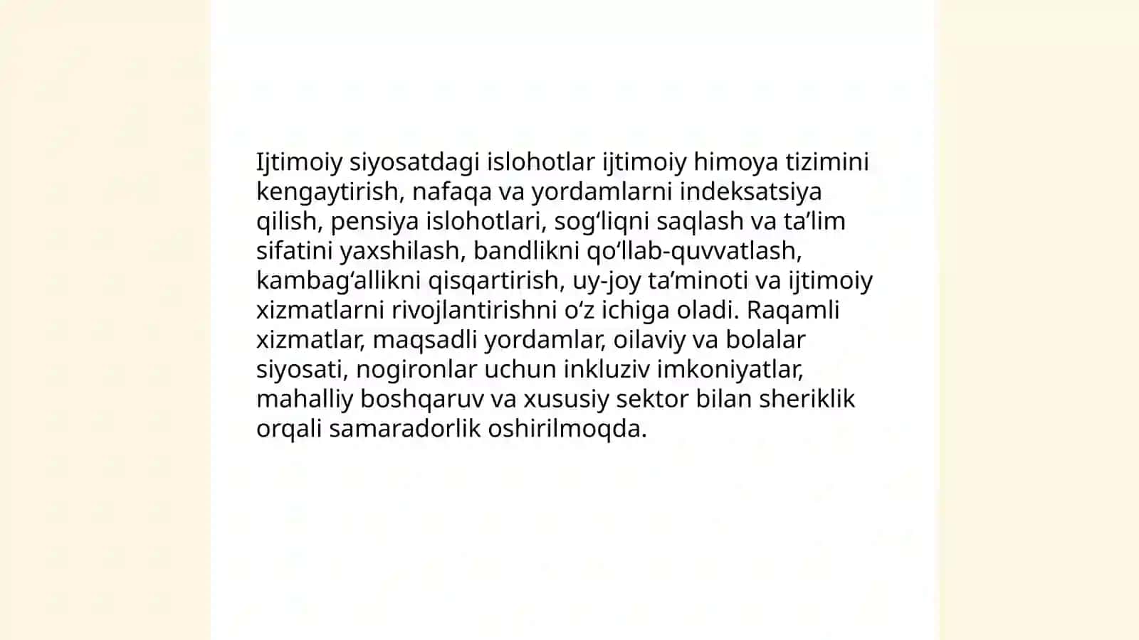 Ijtimoiy siyosatdagi islohotlar va ularning mazmuni 3