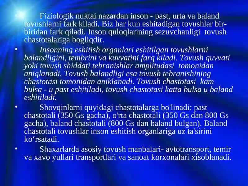 Shovqinning inson salomatligiga ta'siri 3