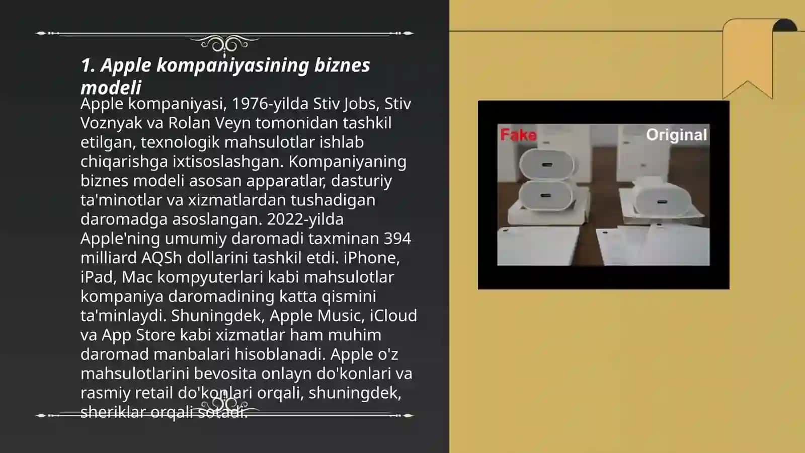 Apple kompaniyasining biznes modeli 3
