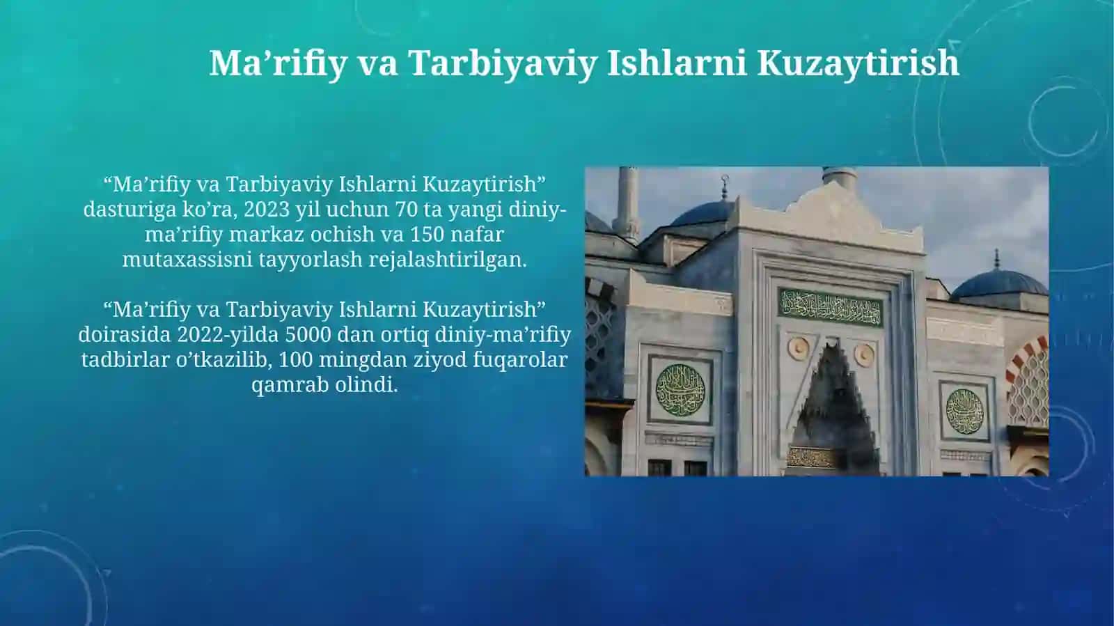 Ma’rifiy va Tarbiyaviy Ishlarni Kuzaytirish 3