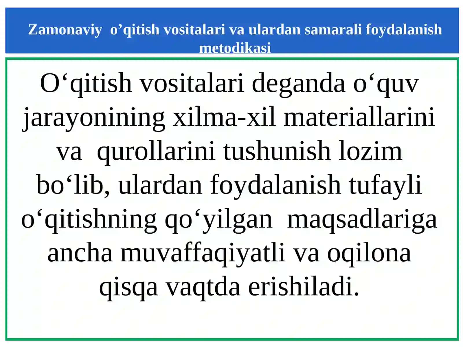 TABIIY FANLARNI O’QITISH METODIKASI 3