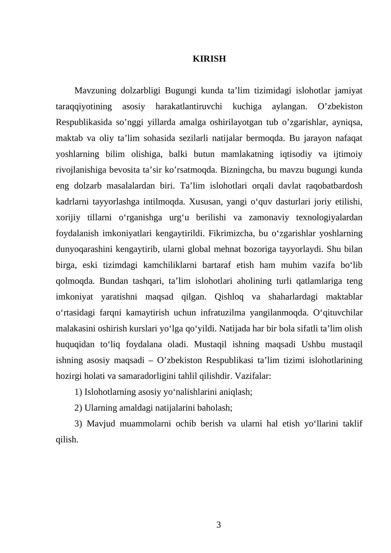 O’zbekiston Respublikasi ta’lim tizimi islohotlari 3