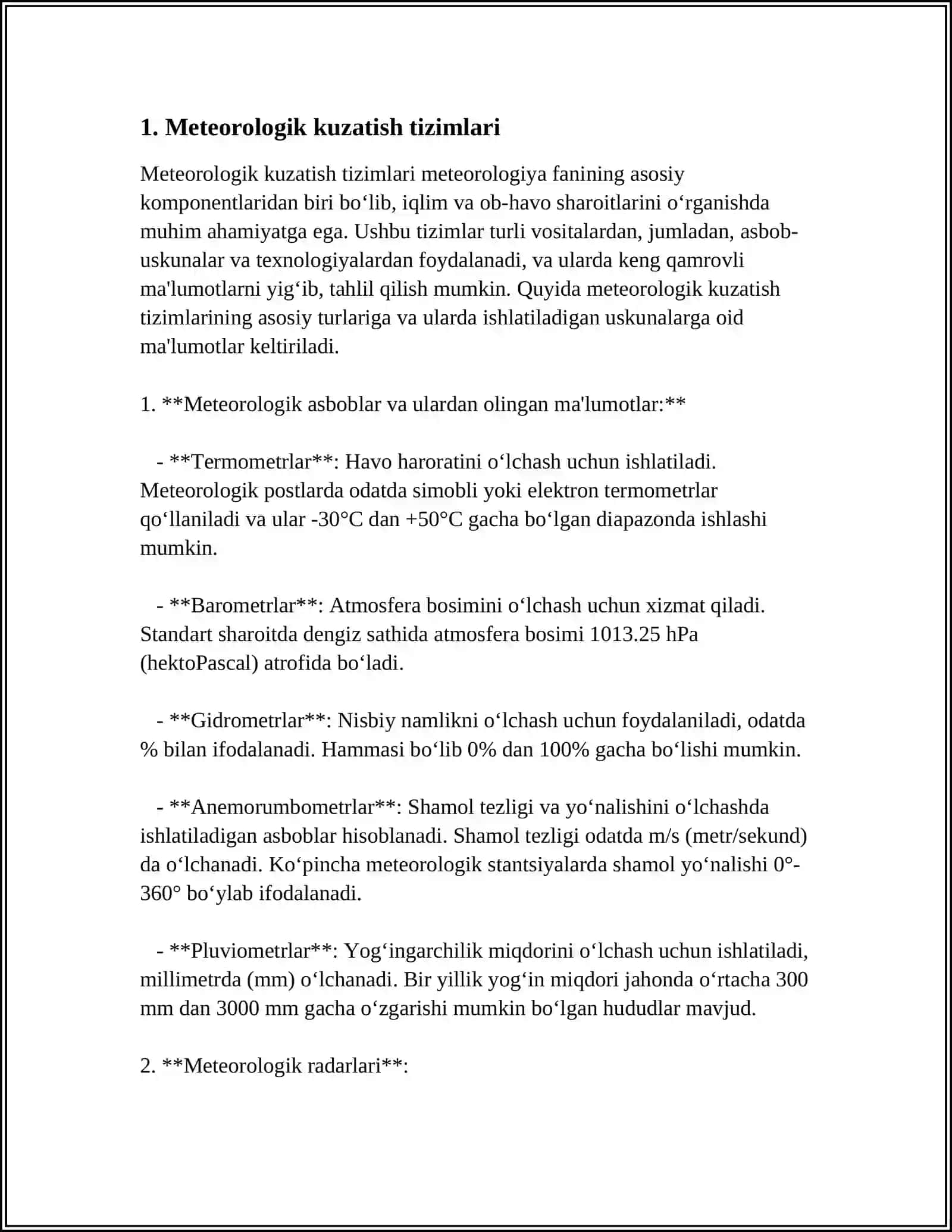 Meteorologik kuzatish tizimlari 3