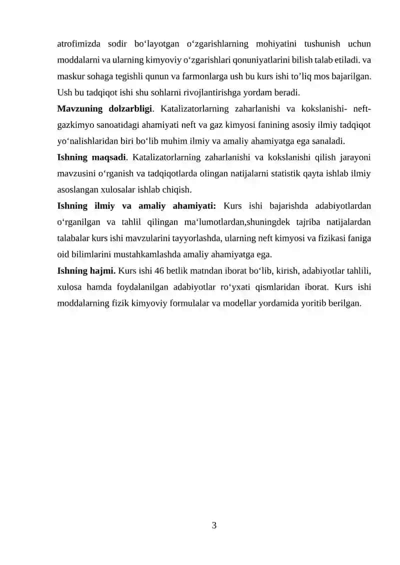 Neft va gaz sanoatida katalizatorlarning turlari va xomashyolar 3