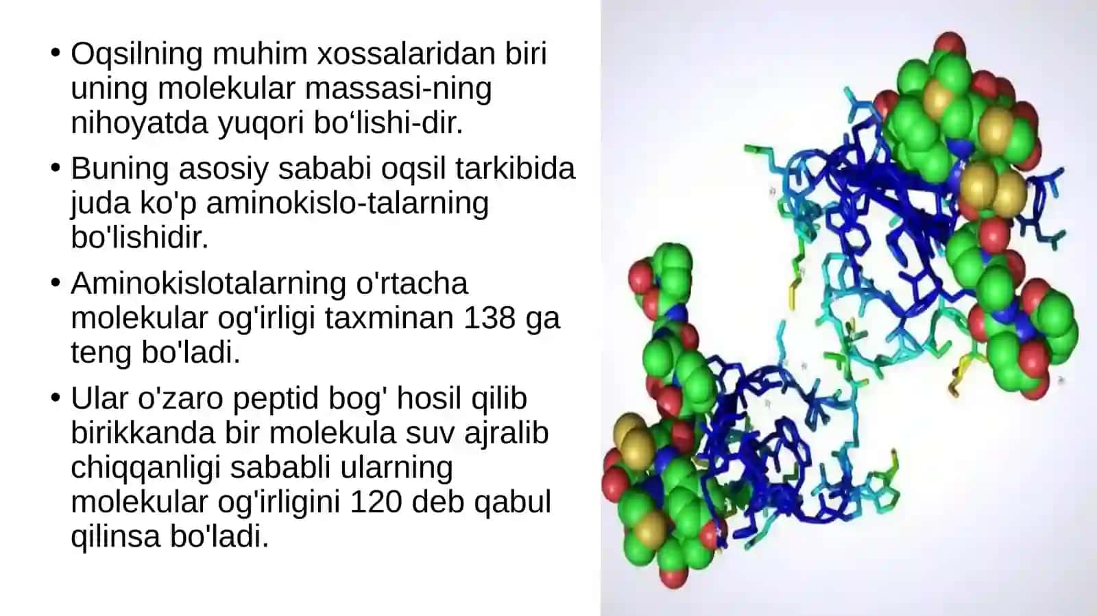 Oqsillarning xossalari. Oddiy va murakkab oqsillar 3