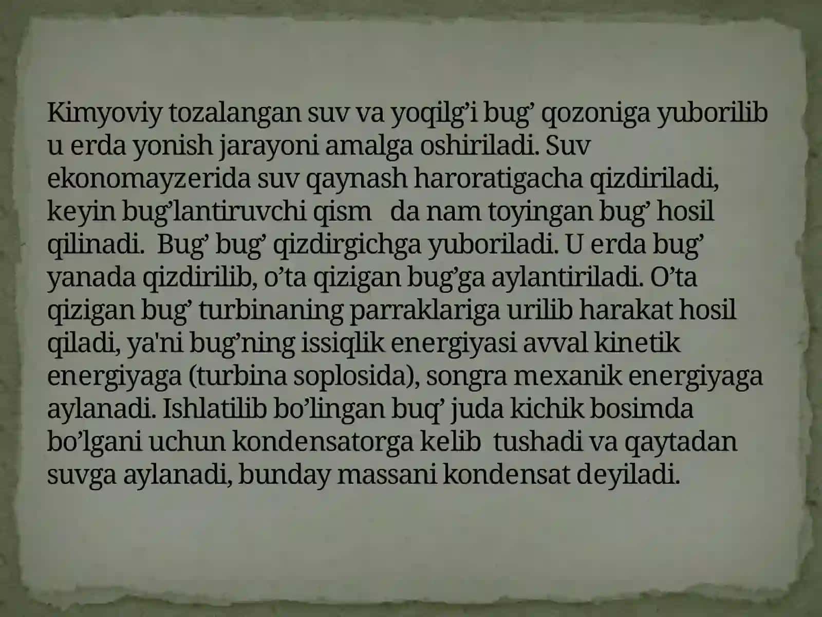 BUG’ TURBINA QURILMALARI SIKLI 3