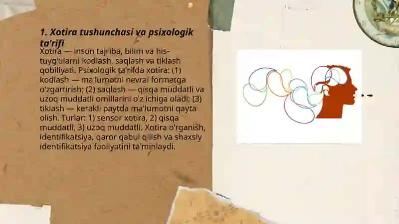 Psixologiyadan Xotira mavzusi 3