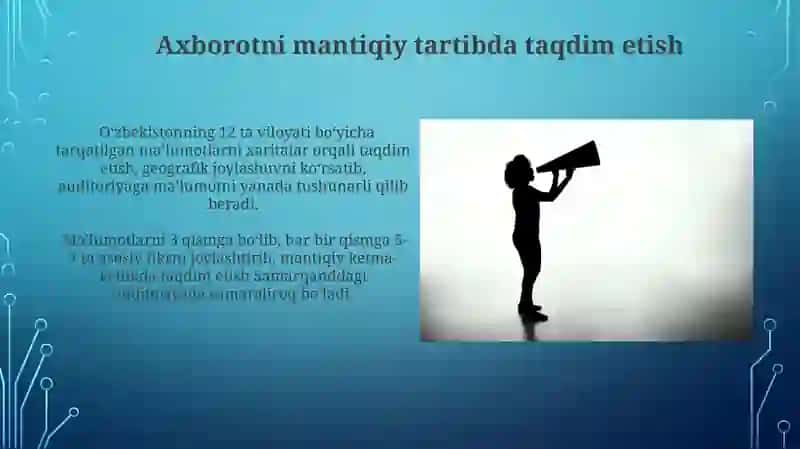 Musayeva Feruzaning kasbiy nutq madaniyati fanidan tayyorlagan taqdimoti 3