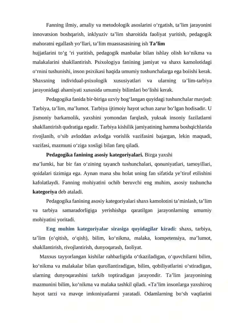 Pedagogika fanining predmeti. tadqiqot metodlari 3