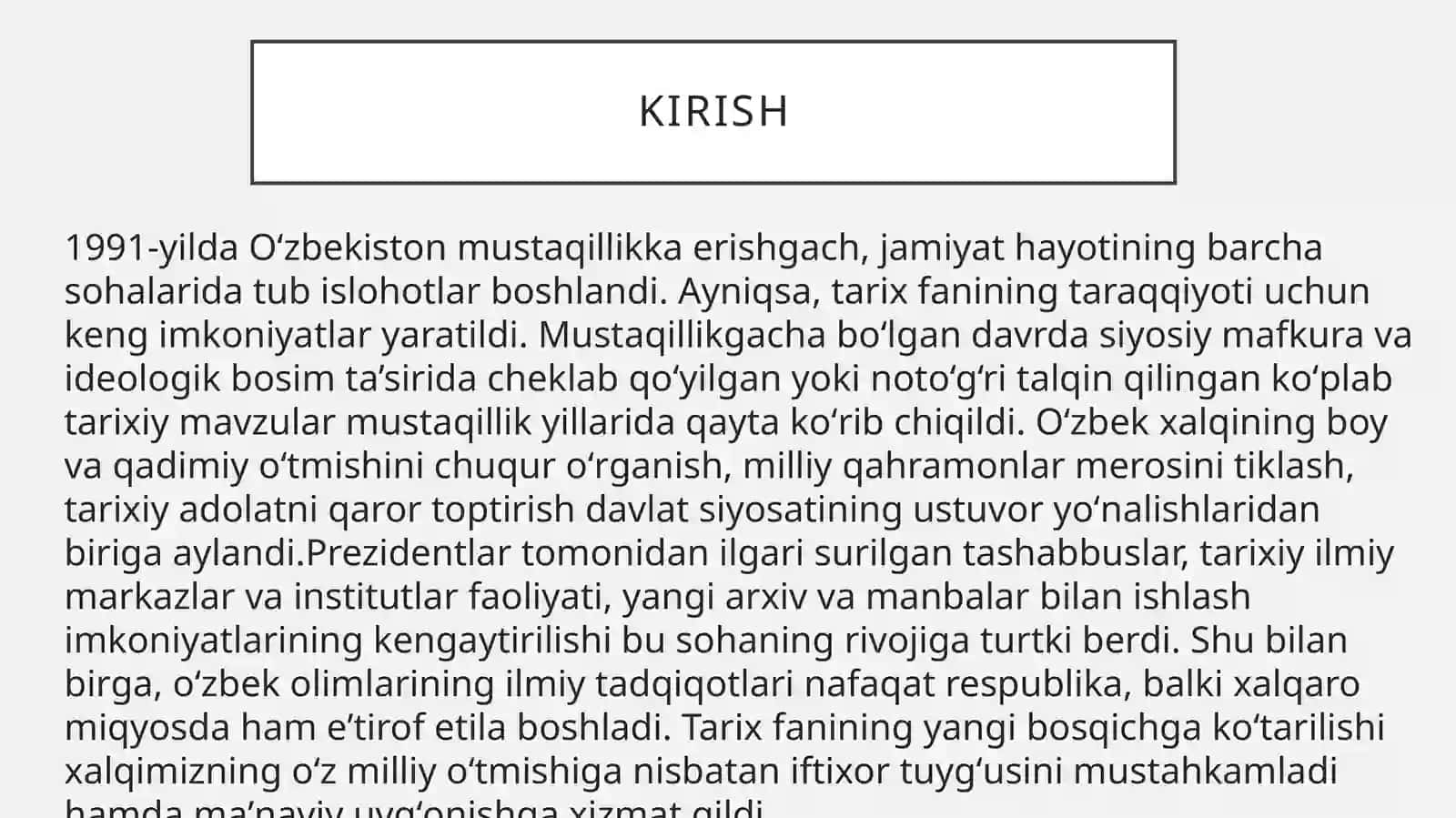 Mustaqillik yillarida O`zbеkistondatarix fanining rivojlanishi 3
