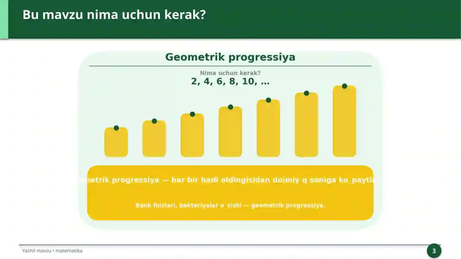 Geometrik progressiya 3