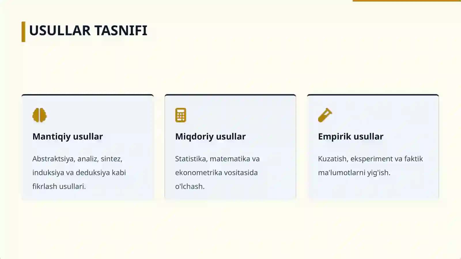 Iqtisodiy holat va jarayonlarni o'rganish usullari 3