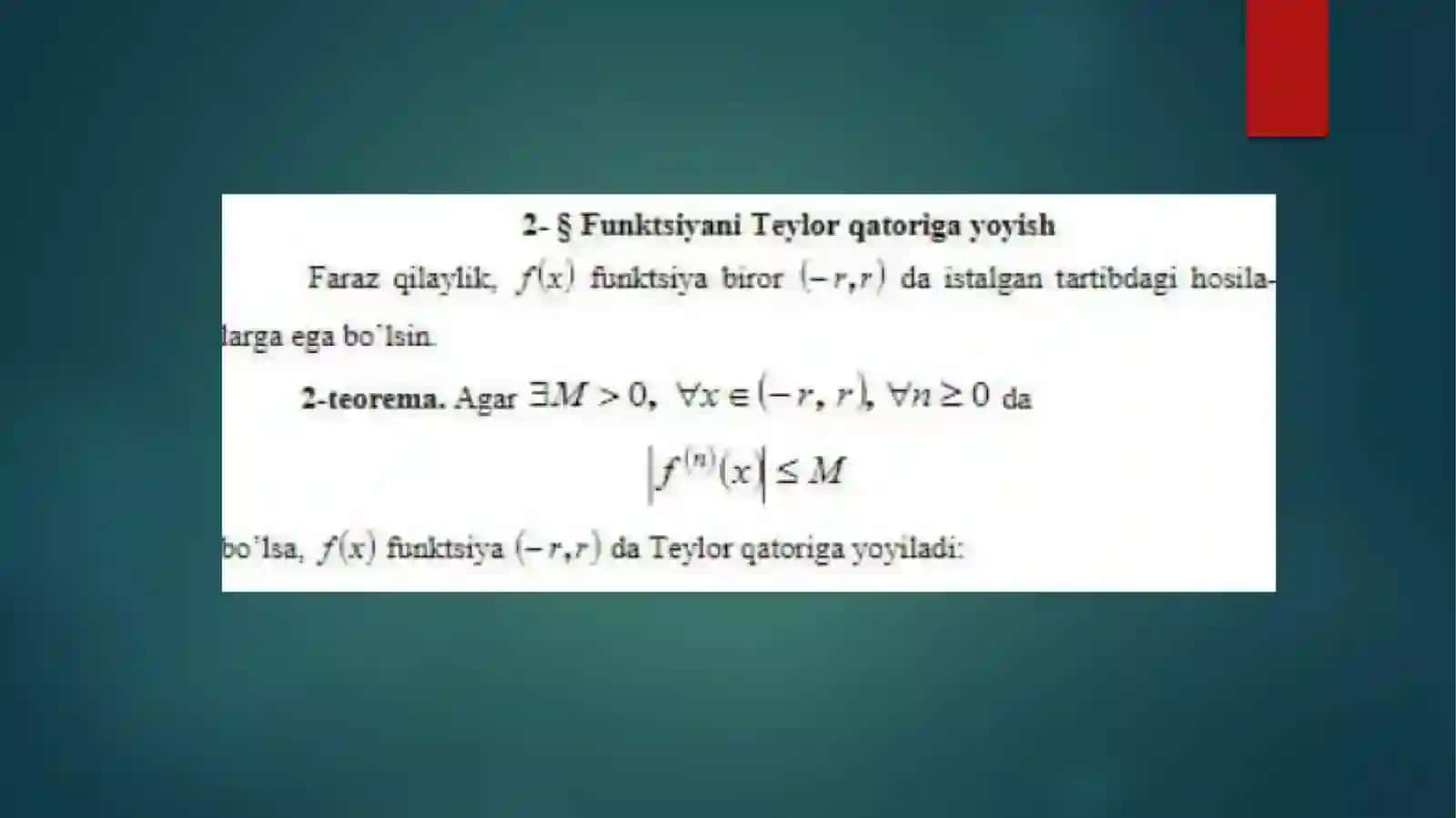 Funksiyani darajali qatorga yoyish 3
