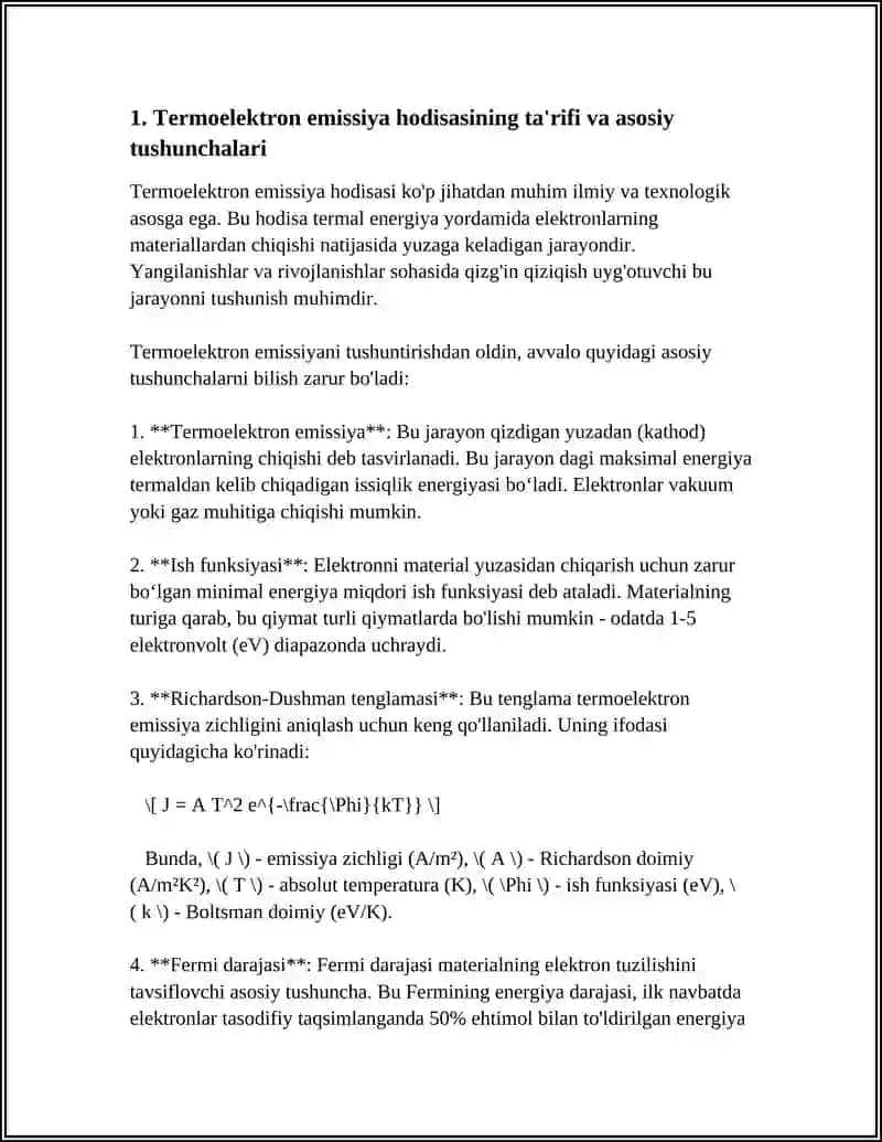 TERMOELEKTRON EMISSIYA HODISASI 3