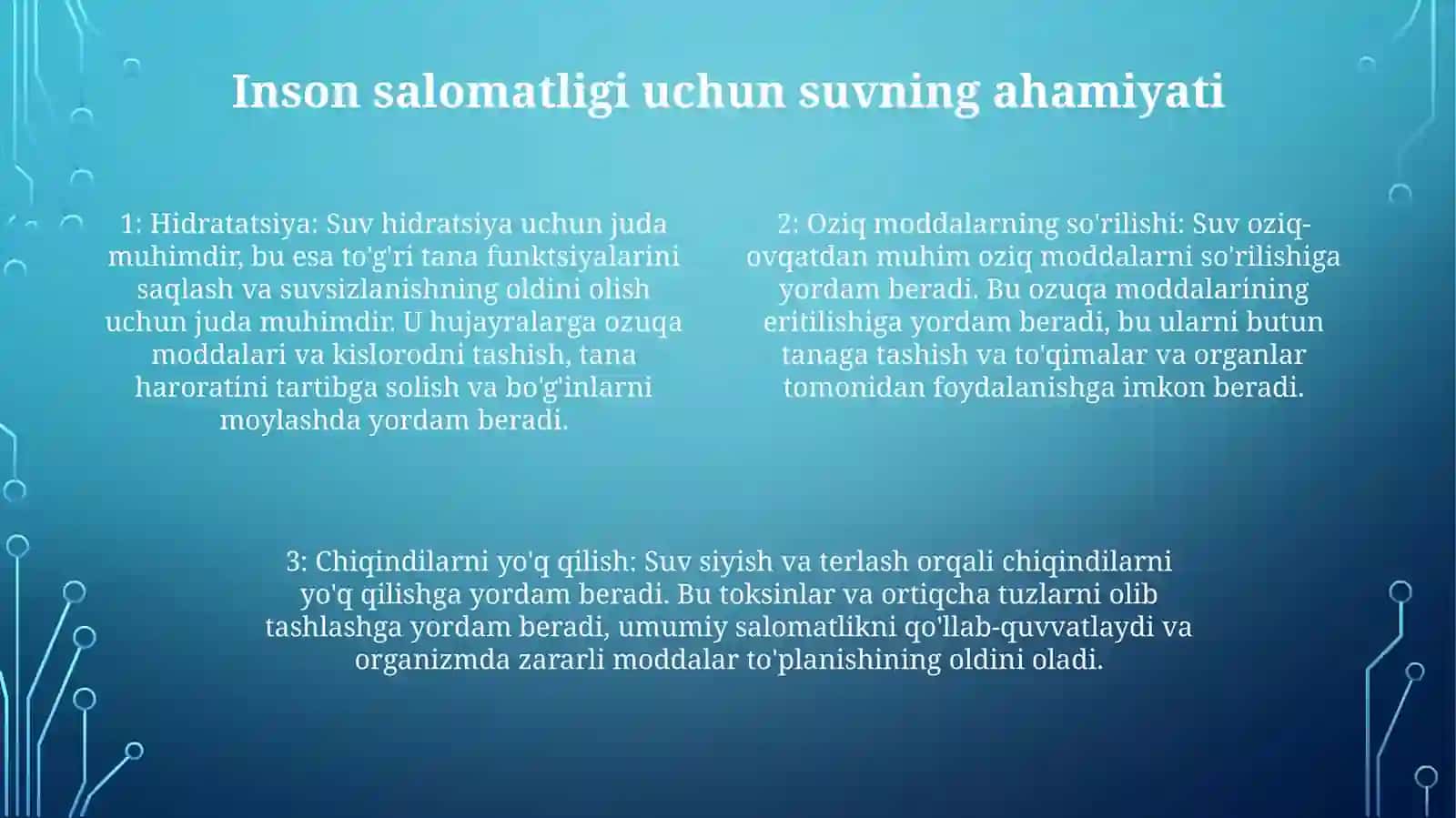 Suv Salomatlik Omili 3
