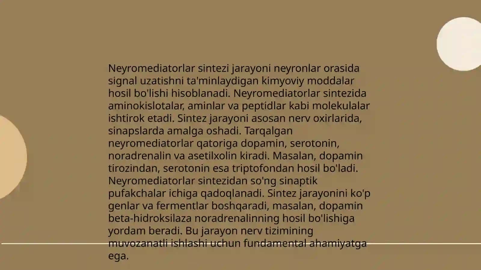 Neyromediatorlar biosintezi 3