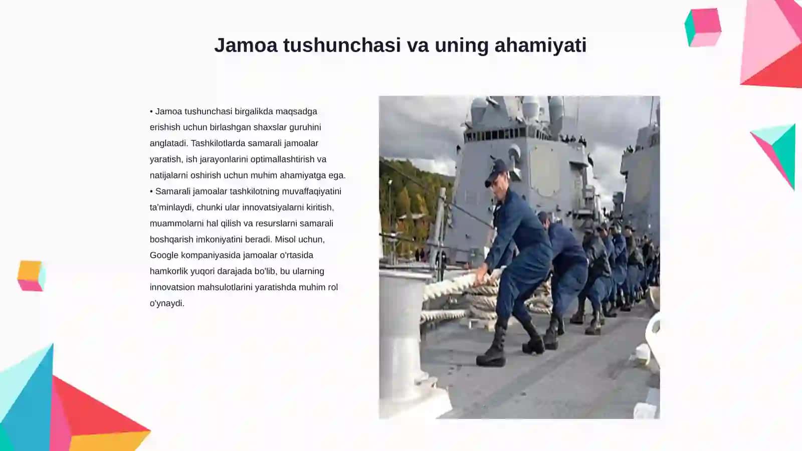 Tashkilotlarda samarali jamoa (team)ni shakllantirish 3