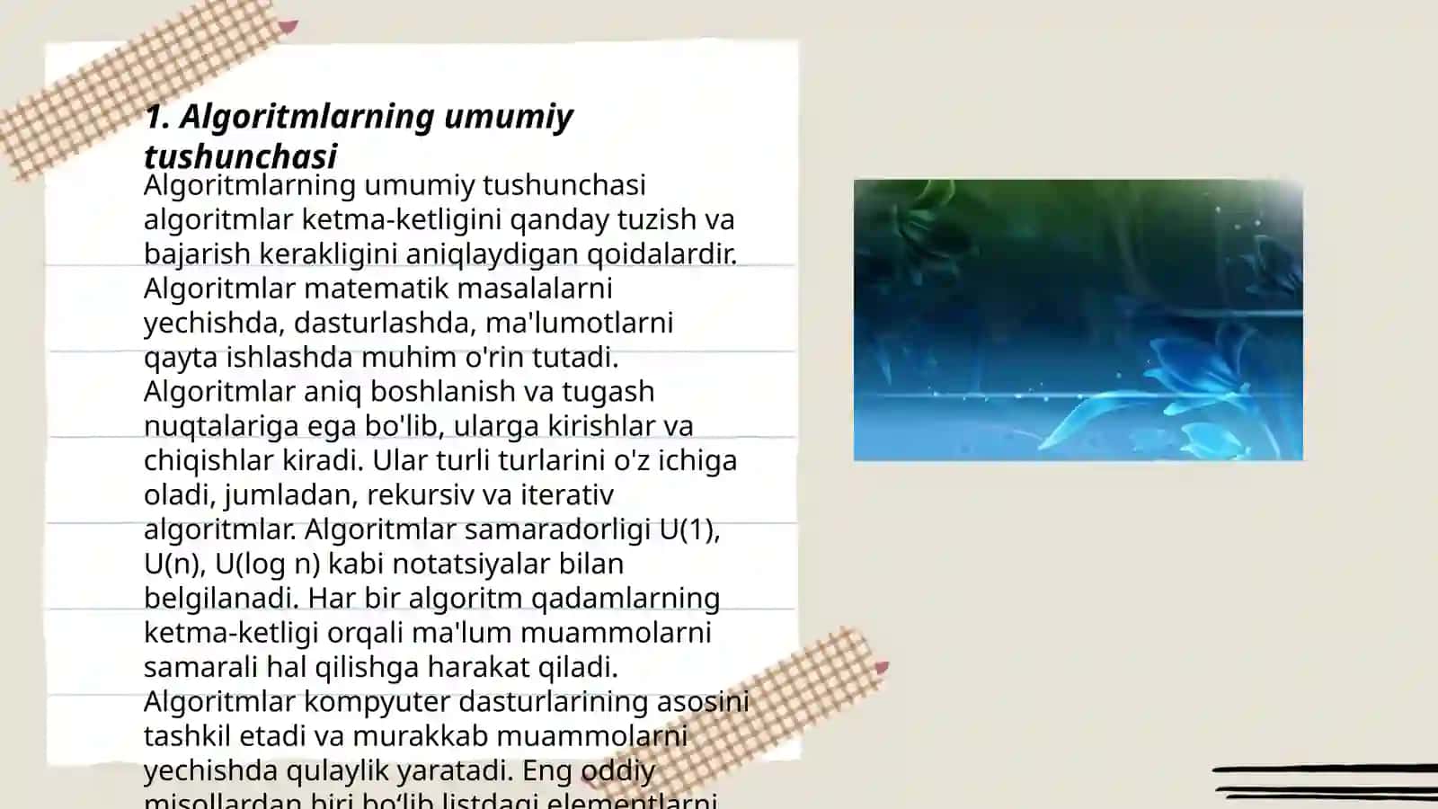 Algoritm turlari tarifi va xossasi 3